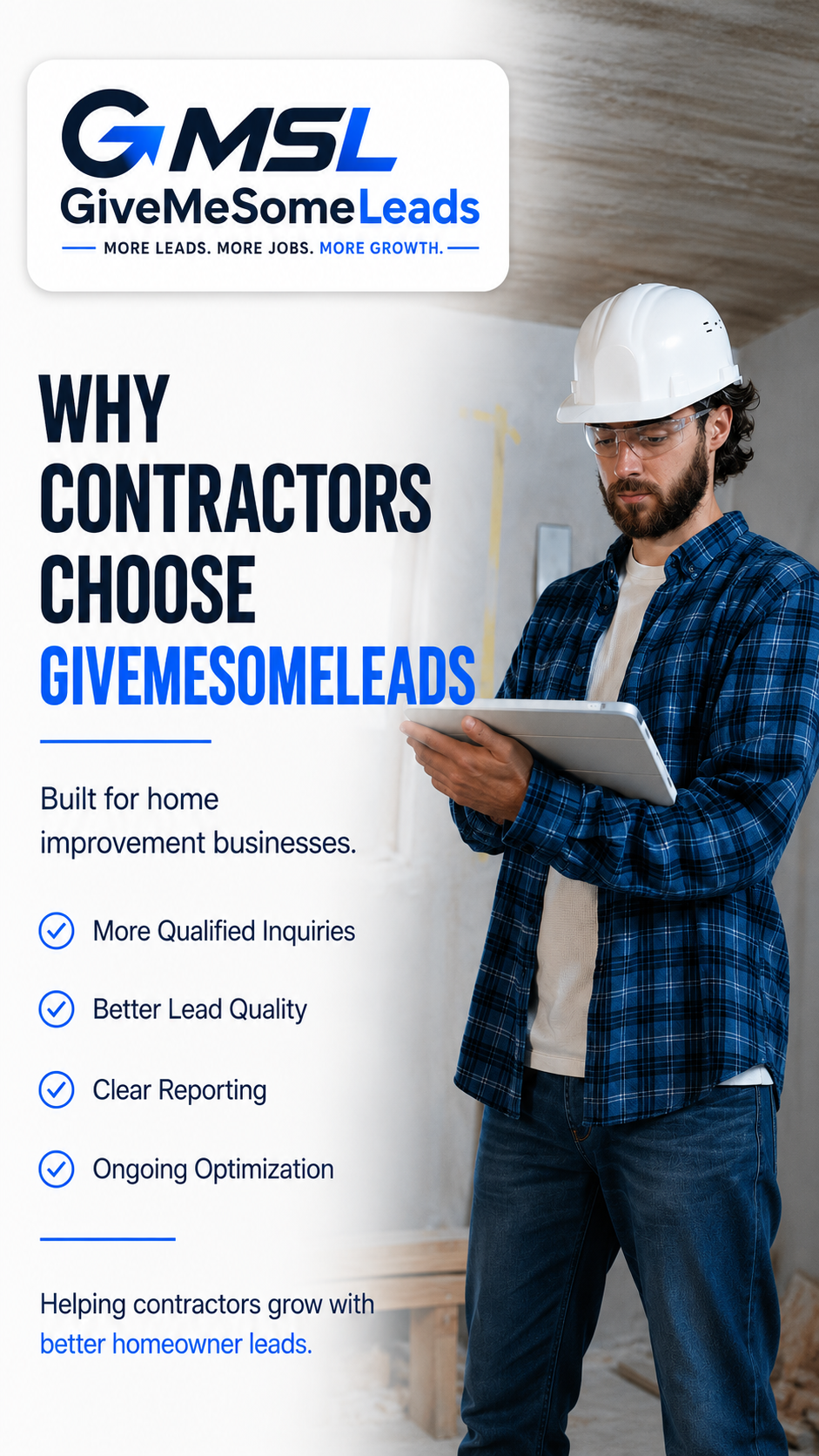 Contractor reviewing marketing results and homeowner leads